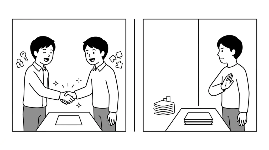 初案件どうやって?